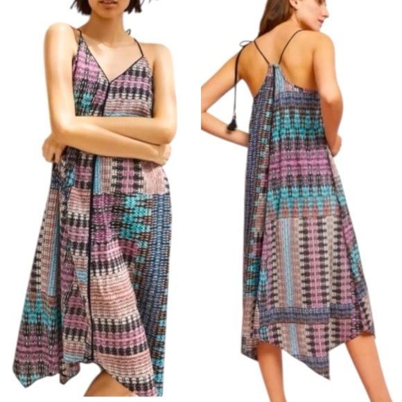Anthropologie Akemi + Kin Riviera Tasseled Boho Midi Dress - Multicolor - Medium - Picture 2 of 12